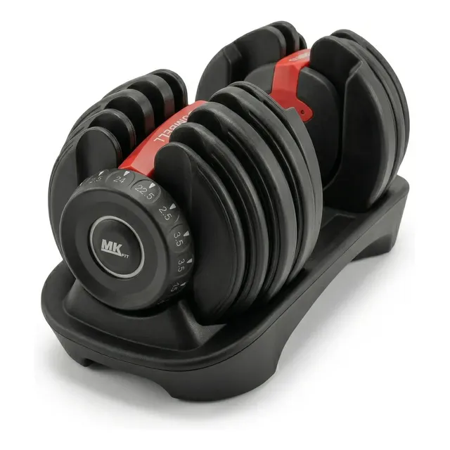 Halter Regulavel 24kg Dumbell Ajustável Anilhas Mkfit Preto