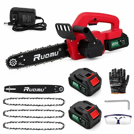 Motoserra Eletrica Profissional 12 Polegadas Brushless 2 Baterias Vermelho 127/220v 60 Hz