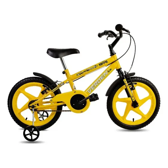 Bicicleta Infantil Menina e Menino Minions Aro 16 Amarelo Verden
