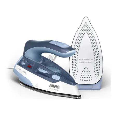 Ferro A Vapor De Viagem Arno Travelgliss Bivolt Fvtb Azul 127/220v