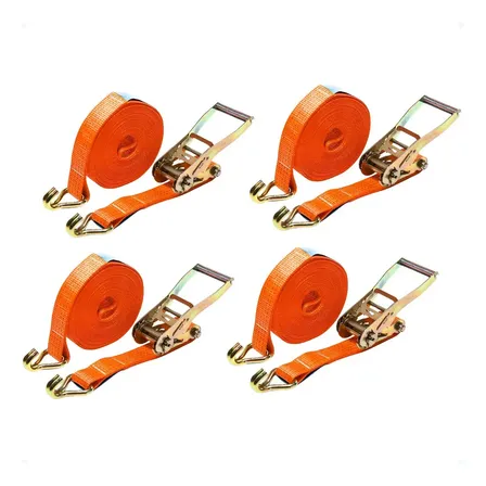 04 Kit Catraca 1,5ton Cinta Amarração Transporte Carga Peso Laranja
