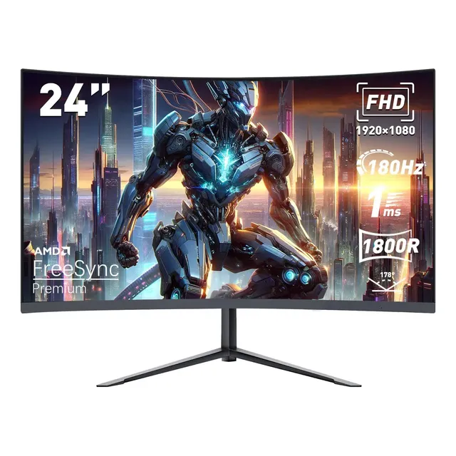 Monitor Gamer Curvo 24 Ips Full Hd 180hz 1ms Freesync Hdmi Preto 127/220v