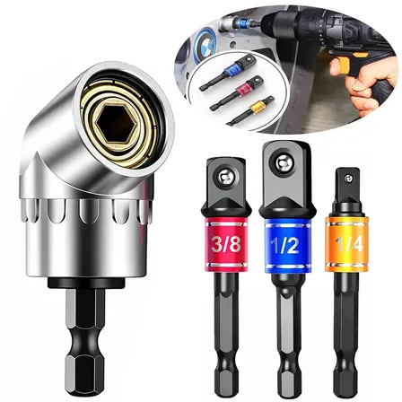 Kit Adaptador Soquete com Ângulo 105 Graus, Adaptador Furadeira Resistente, Acessório para Parafusadeira, Kit Pito Parafusadeira para Serviços Profissionais em Locais de Difícil Acesso