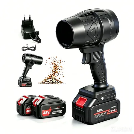 Soprador Turbo Sem Fio Bivolt 48v Portátil Mini De Mão Maleta 2 Baterias Lítio Forte Para Limpeza Automotiva E Casa Preto 127/220v
