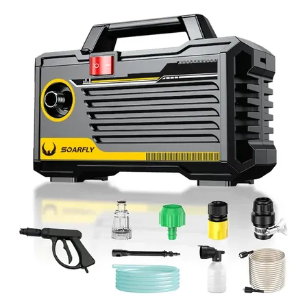 Lavadora De Alta Pressão Soarfly 3800w Para Carro, Moto E Piso Preto 127v