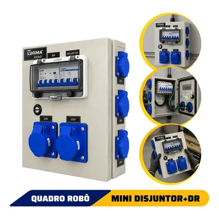 Quadro Robozinho Canteiro De Obra Com Dr Disj E 8 Tomadas