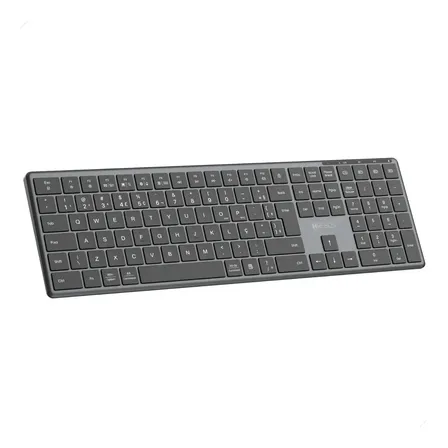 Teclado Sem Fio Bluetooth Recarregável Português Notebook Cinza-escuro Português