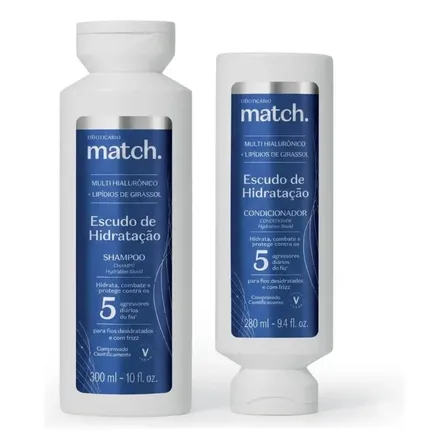Kit Match Escudo De Hidratação: Shampoo 300ml + Condicionador 280ml
