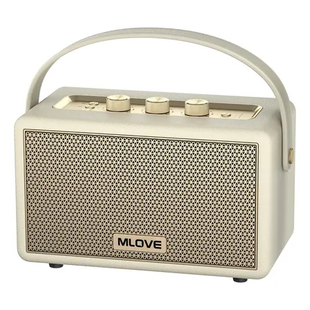 Bocina Mlove A200 Elegante Altavoz Bluetooth Retro Cor Branco