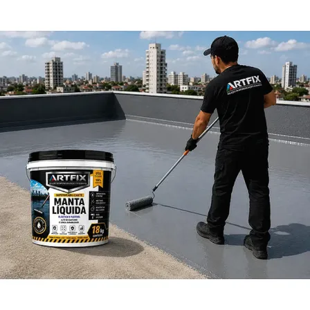 Manta Liquida Emborrachada 18 Kg P/ Área Externa Interna Cinza Acetinado
