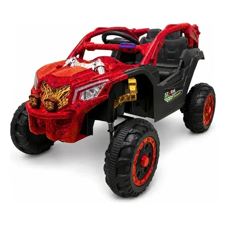Carrinho Elétrico Infantil Rope Hero Utv 12v 50kg Mini Carro Vermelho