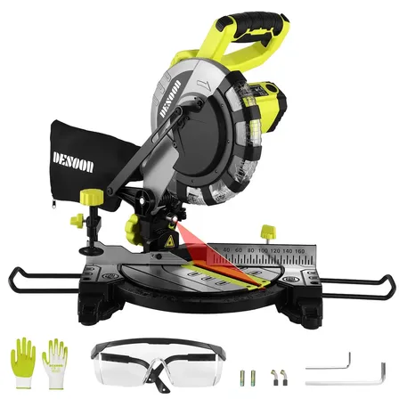 Serra De Esquadria 1200w Elétrico Profissional Com Guia Laser Disco 210mm 24T E Acessórios Desoon
