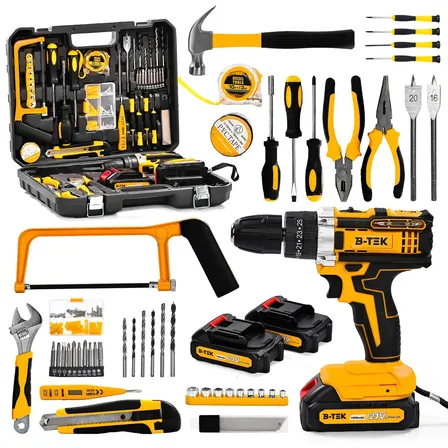 Kit De Ferramentas B-tek Bt-658 Com Furadeira Impacto 21v E 120 Peças