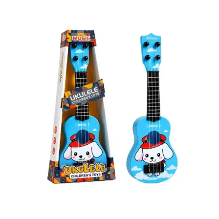 Brinquedo Violão Ukulele Infantil Introdução Cavaquinho Musical Educativo Para Crianças Instrumento De Brincar Com Cordas Aprendizado Coordenação Ritmo E Criatividade Azul
