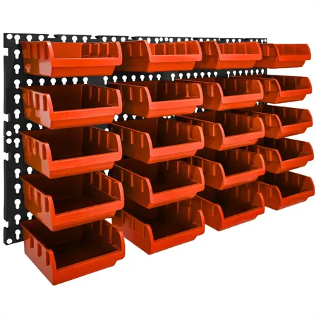 Painel Ferramenta Porta Parafuso 20 Cx Organizador Gaveteiro Cor Vermelho com preto