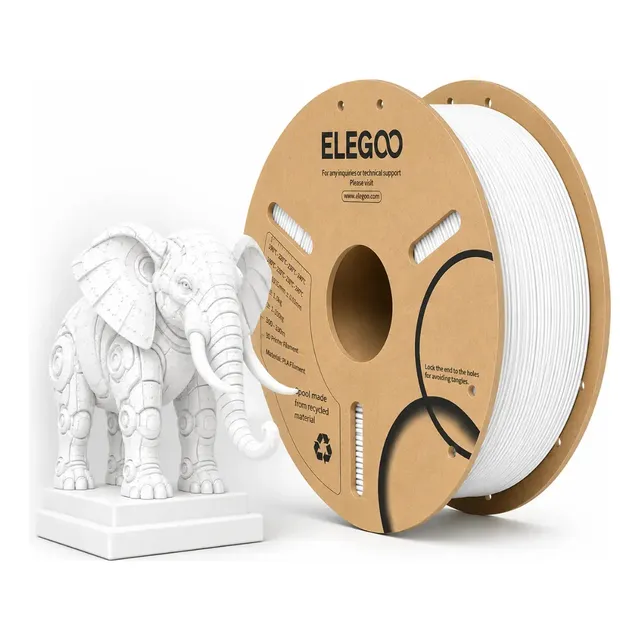 Filamento De Impressora 3D ELEGOO PLA - Cor BRANCO 1.75mm 1kg Brilho Premium