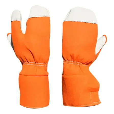 Luva De Vaqueta E Nylon Motosserrista Motosserra Teknoluvas Laranja/branco