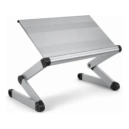 Mesa Para Notebook Dobrável Regulável Em Alumínio Portátil Prateado
