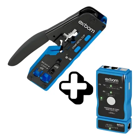 Kit Profissional Redes Alicate Testador Rj11 Rj45 Cat6/7 Usb Azul