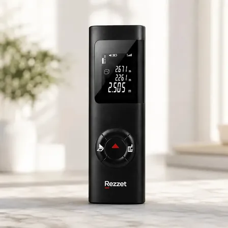 Trena Laser Digital 40m Profissional Recarregável Com Cabo Usb Medidor De Distância Área Volume Precisão Fácil De Usar Para Obra Reforma Parede Cômodo Altura Mede Sozinho Sem Fita Rezzet