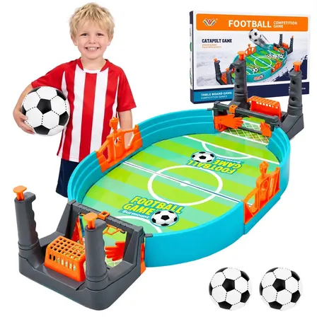 MoveBrinca Jogo Futebol De Mesa Infantil 2 Jogadores Com Marcador De Pontos Mini Campo De Futebol Manual Com Lançador De Bola Brinquedo Interativo Para Crianças Meninos E Meninas Diversão Em Família