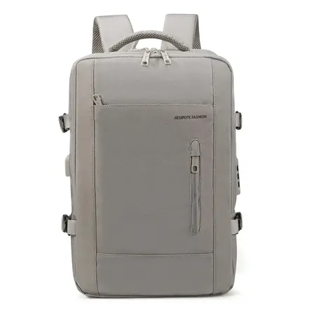 Mochila Para Notebook Jiesipote 42l Expansível Impermeável Com Senha E Usb Grey