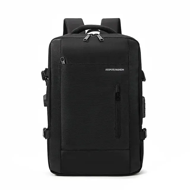 Mochila, Para Homens E Mulheres, Com Fecho De Senha, Capacidade Expandível De 30 A 42 L, Impermeável, Reforçada, Ideal Para Viagens Diárias E Negócios, Pode Acomodar Um Laptop De 15,6 Polegadas Preto