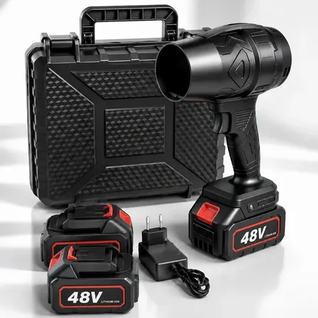 Soprador de Ar Turbo Secador de Carro Portátil Sem Fio 48V com 2 Baterias Recarregáveis, Carregador e Soprador de Folhas , Quintal, Jardim, Garagem, Poeira e Resíduos 127/220V