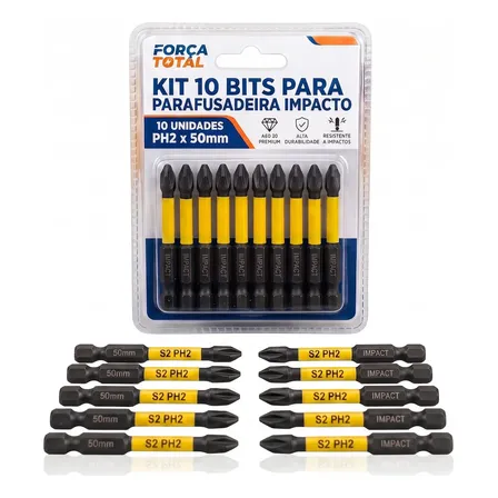 Ponteira Bit Phillips Ph2 Impacto Aço S2 Imantado 50mm
