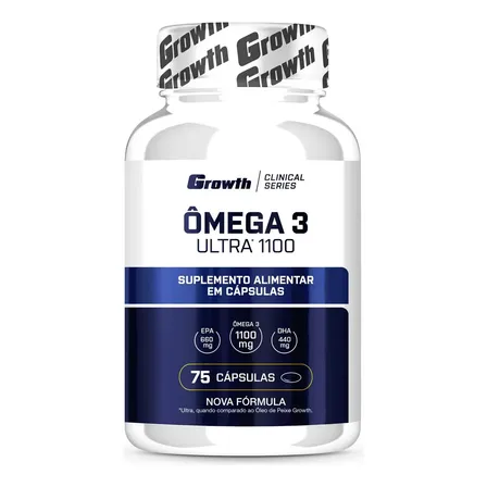 Ômega 3 Ultra 1100 Óleo De Peixe 75 Softgel Growth Sem Sabor