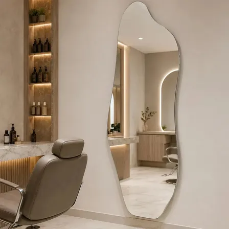 Espelho 90x40 Orgânico Grande Corpo Inteiro Moldura Quarto Orgânico - Suporte