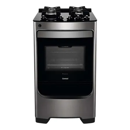Fogão Consul 4 Bocas Inox Mesa De Vidro Cfo4var 127/220v
