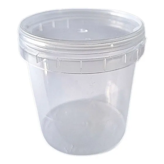 Pote Plástico Redondo C/ Lacre 220ml 100unid Bolo Doce Pote