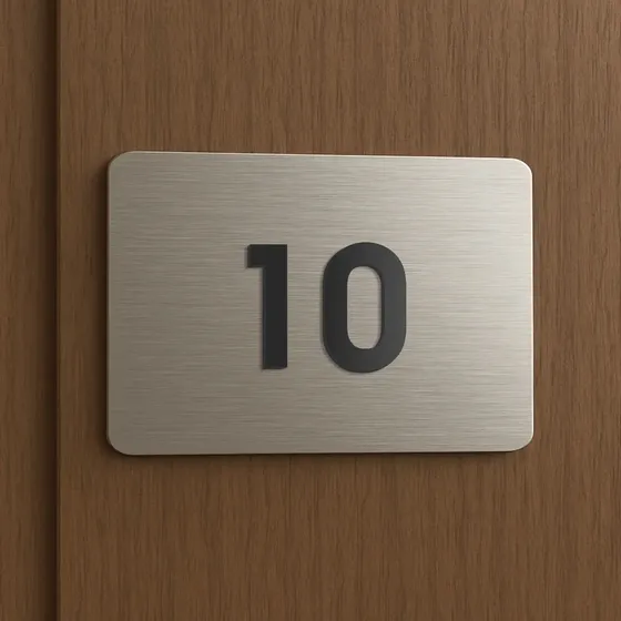 Placa 2 Números Para Porta Apartamento Em Aço Inox Escovado