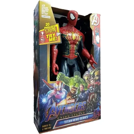 Boneco Spider Man ( Homem Aranha ) Articulado E Fala - 32cm