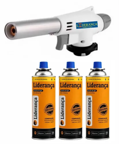 Kit 3 Refis Gás 227g C/ Maçarico Acendimento Automático