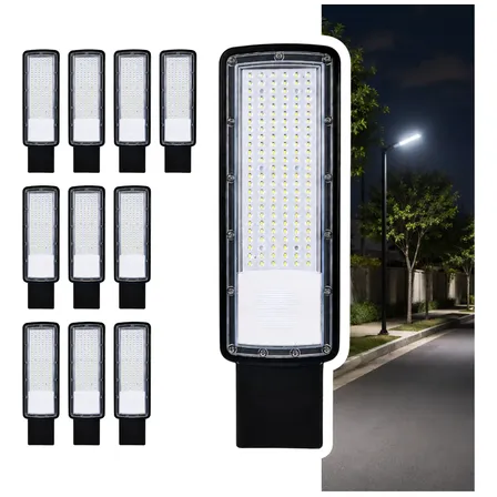 Kit 10 Luminária Led P/ Poste 300w Iluminação Publica Bivolt