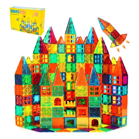 Vdq Blocos Magnéticos 130 Peças Brinquedo Educativo