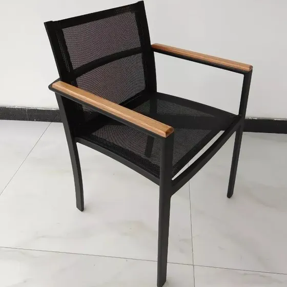 Cadeira De Alumínio Tela Sling Para Varanda Piscina Jardim