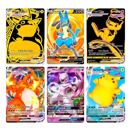 Kit 40 Cartas Pokemon Brilhantes Vmax Gx Raras