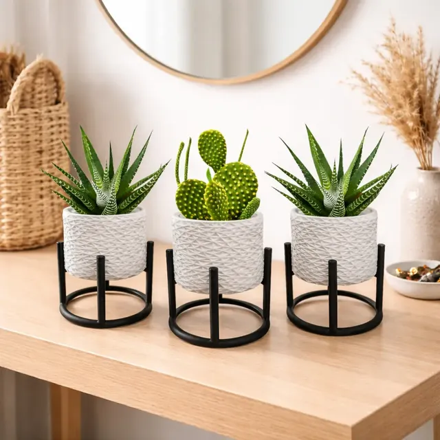 3 Vasos Cachepot Suculenta Erva Flor Decoração Casa Suspenso