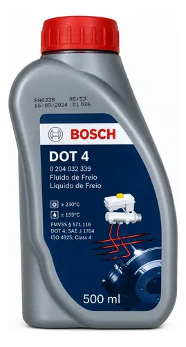 Fluido De Freio Dot 4 500ml Original Bosch Alta Performace