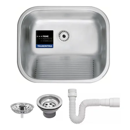 Tanque Tramontina Hera 34l 50x40 Grande Prime Inox Acetinado