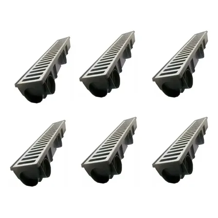 3 Ralo Linear 7x100 Grelha Coletor De Agua Pluvial