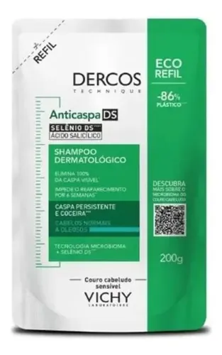 Refil Shampoo Anticaspa Cabelos Normais/oleosos 200g Vichy