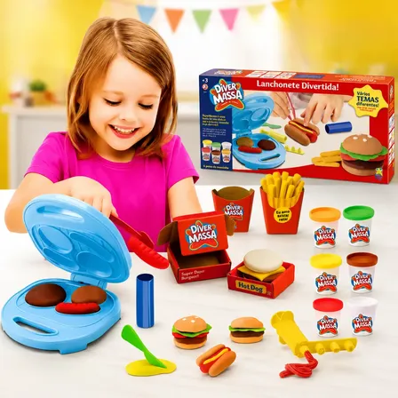 Massinha Diver Massa Lanchonete Divertida Hamburguer Grill
