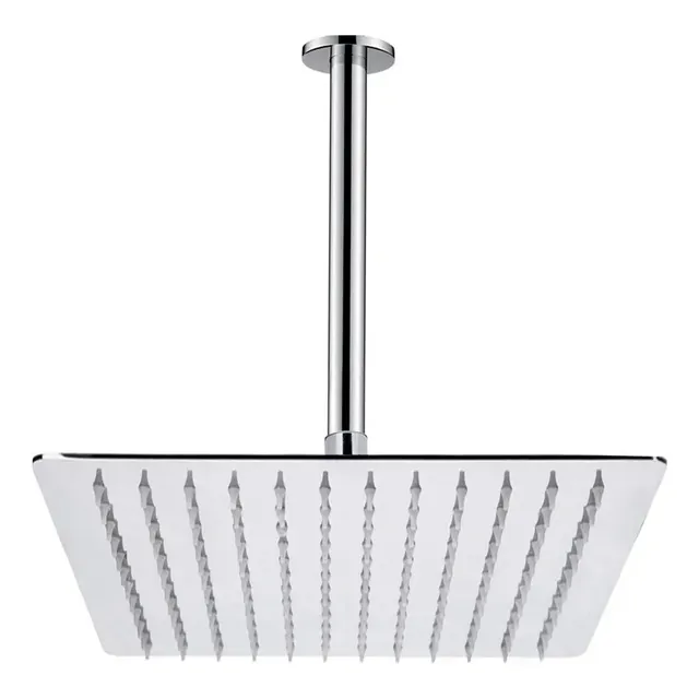 Ducha De Teto 20cm Inox Ss304 Slim 20x20 Com Braço