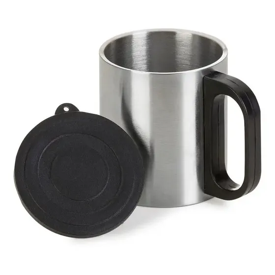 20 Unidades Caneca De Inox Com Tampa De Plástico, 180 Ml