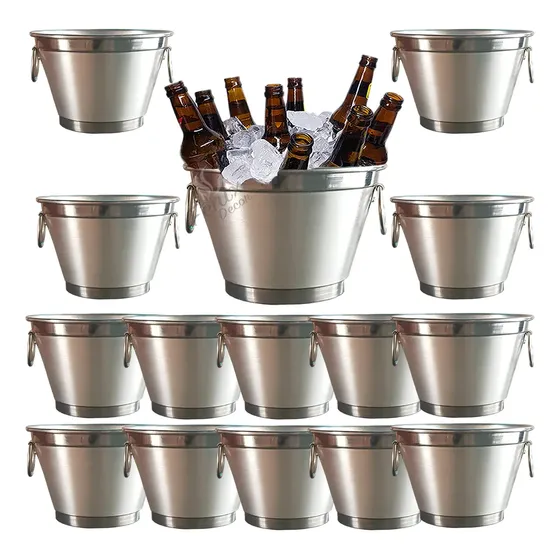 Kit 10 Balde Para Gelo E Cerveja 9 Litros Em Alumínio