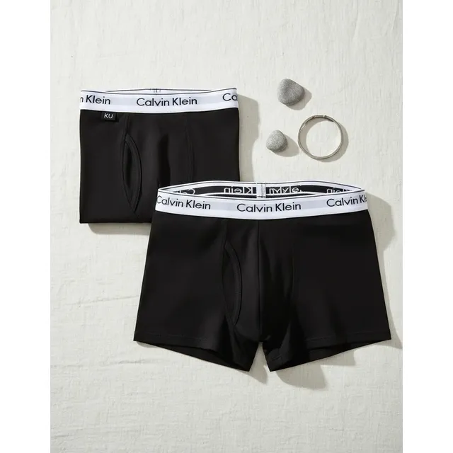 Kit Com 2 Cuecas Boxer Masculina Preta Calvin Klein